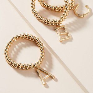 Anthropologie Monogram Beaded S Bracelet